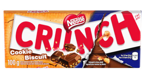Crunch Cookie Biscuit Family Sized Chocolate Bar 100g