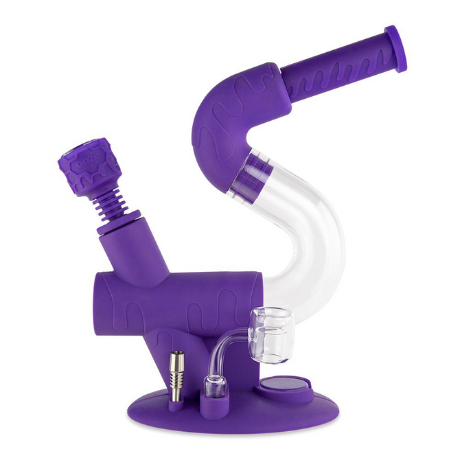 OOZE SWERVE SILICONE GLASS WATER PIPE & NECTAR COLLECTOR