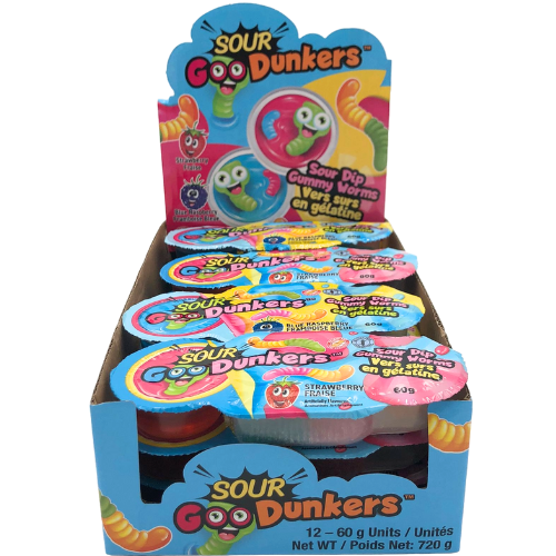 Sour Goo Dunkers-Gummy Worms & Liqu Candy 60g
