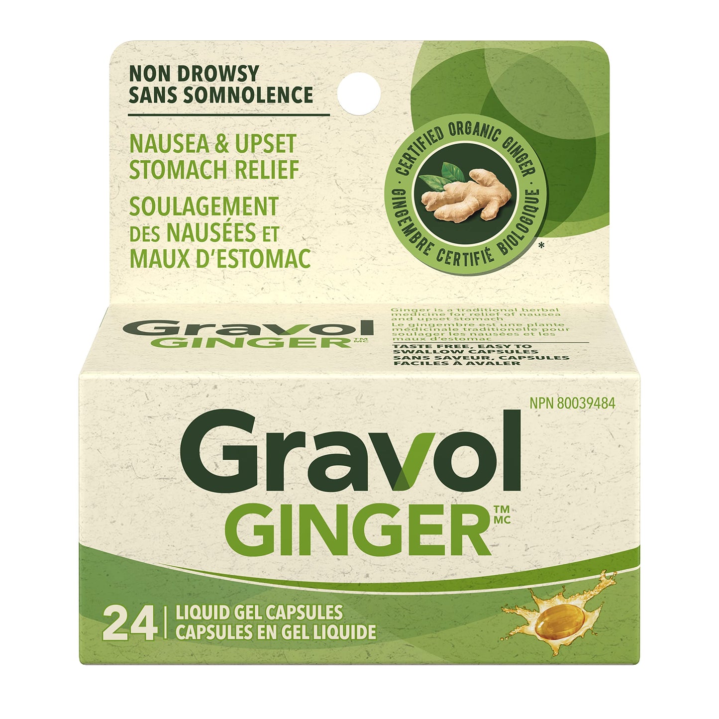 GRAVOL GINGER LIQUID GELS 24T