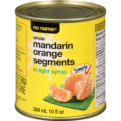 No Name Mandarins in light syrup 284ml