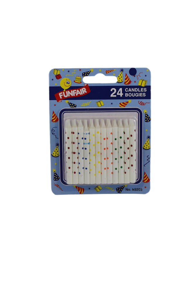 Funfair Candle Polka Dot (24pk)