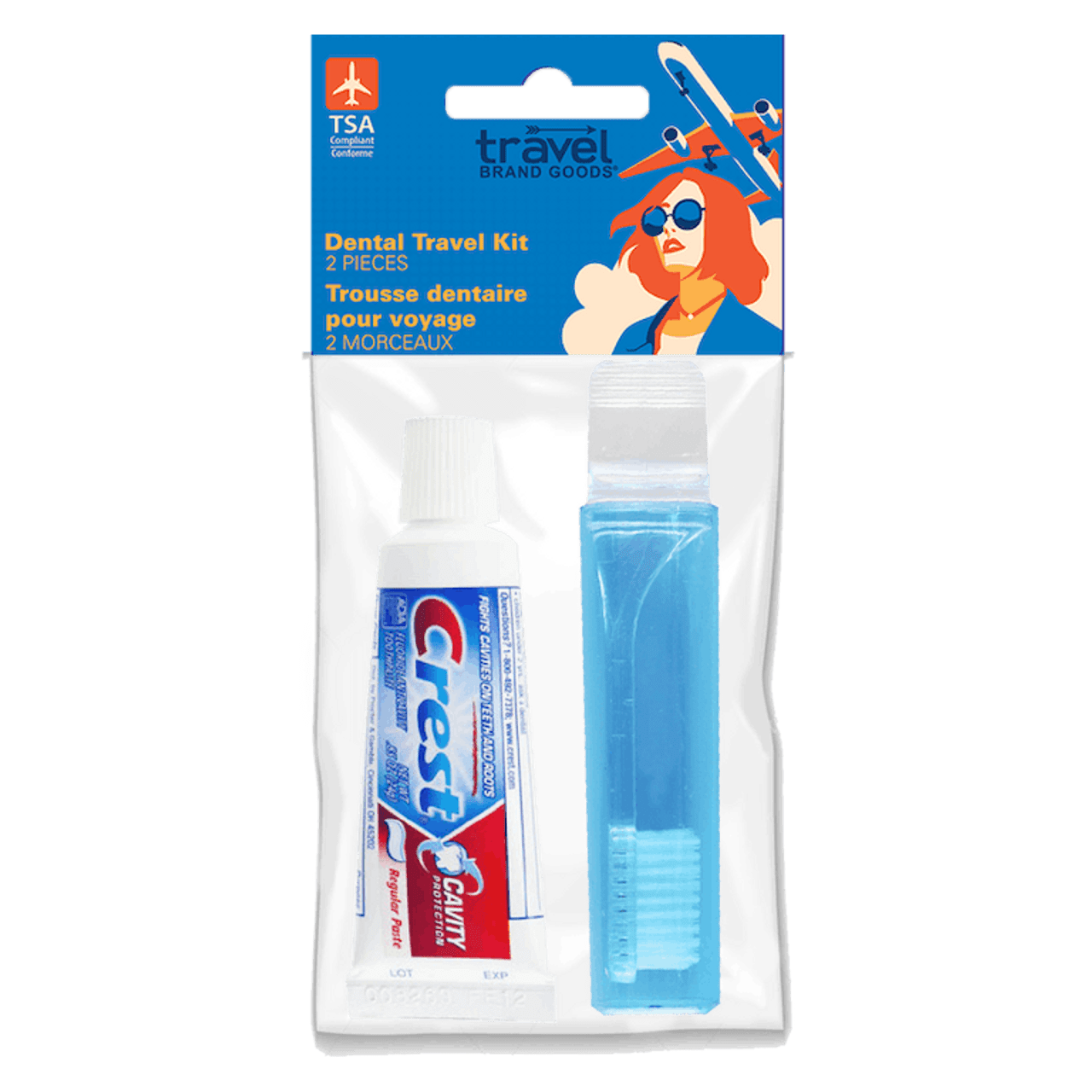 CREST TRVL KIT T/PASTE/BRSH 2 Piece