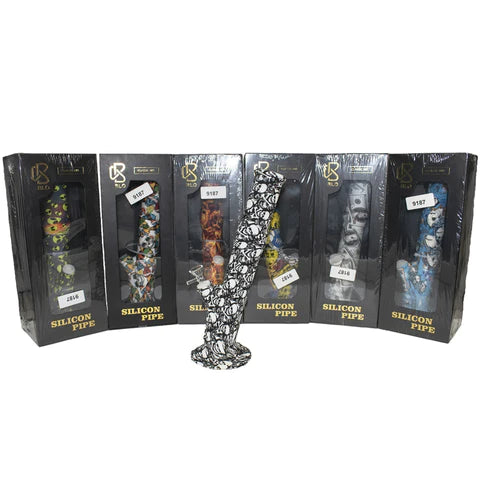 BLO SILICONE WATER PIPE CYLINDER DESIGN WITH DIFFUSED DOWNSTEM - 14 INCHES