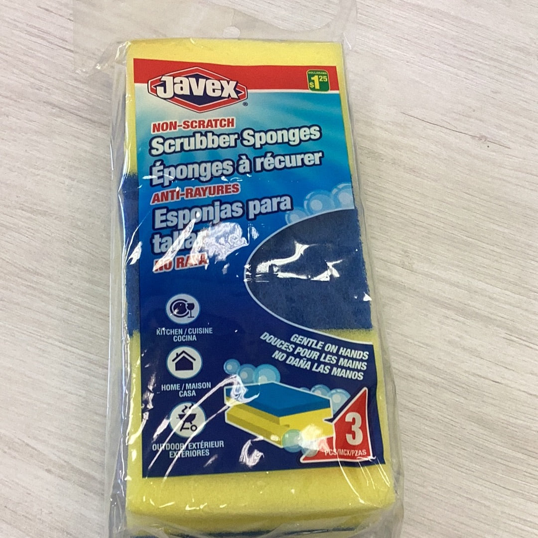 Javex Scrubber Sponge 3pk