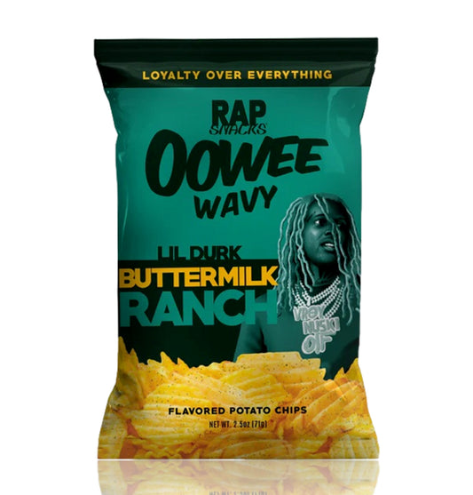 Rap Snacks Lil Durk Buttermilk Ranch Oowee Wavy Potato Chips 2.5oz