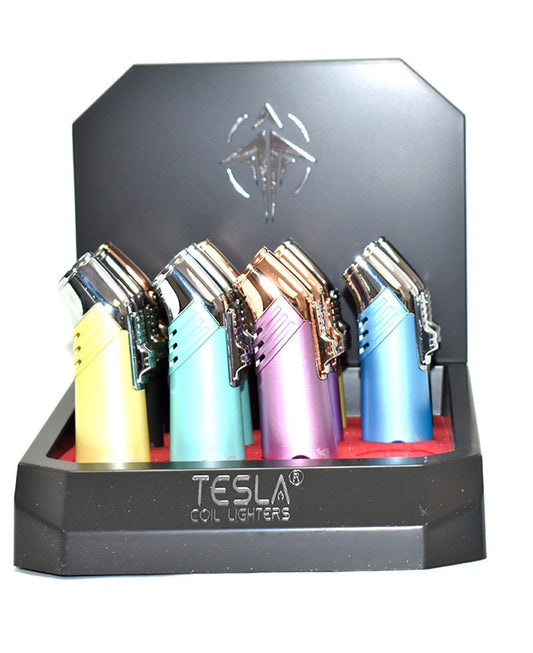 Tesla Coil Lighters 45 Degree Two Tone Metallic & Satin Finish Torch [61647-T]