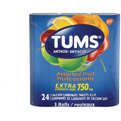 Tums Ex Strength Rolls Fruit (3 rolls)