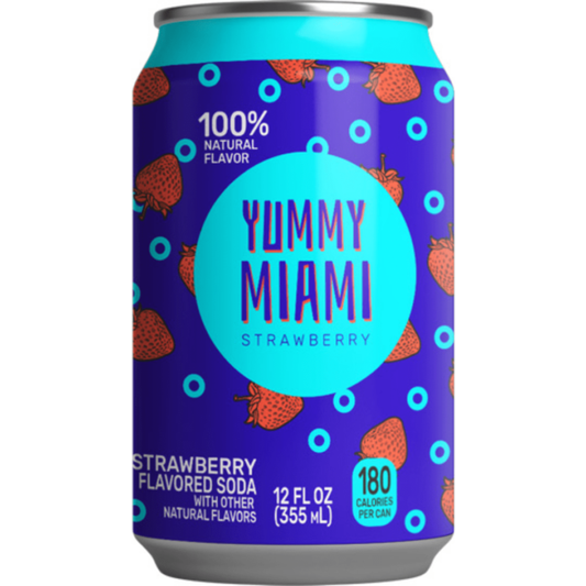 Yummy Miami Soda Strawberry 12oz