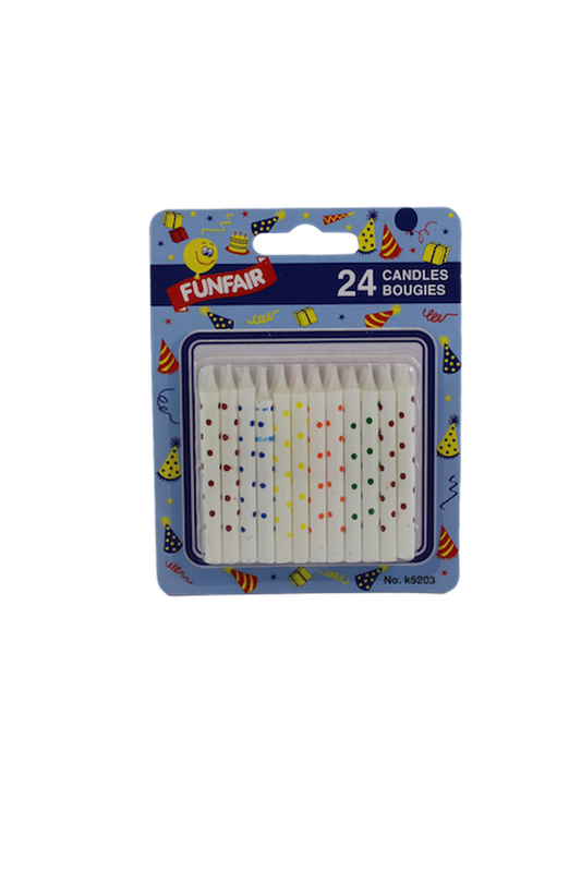 Funfair Candle Polka Dot (24pk)