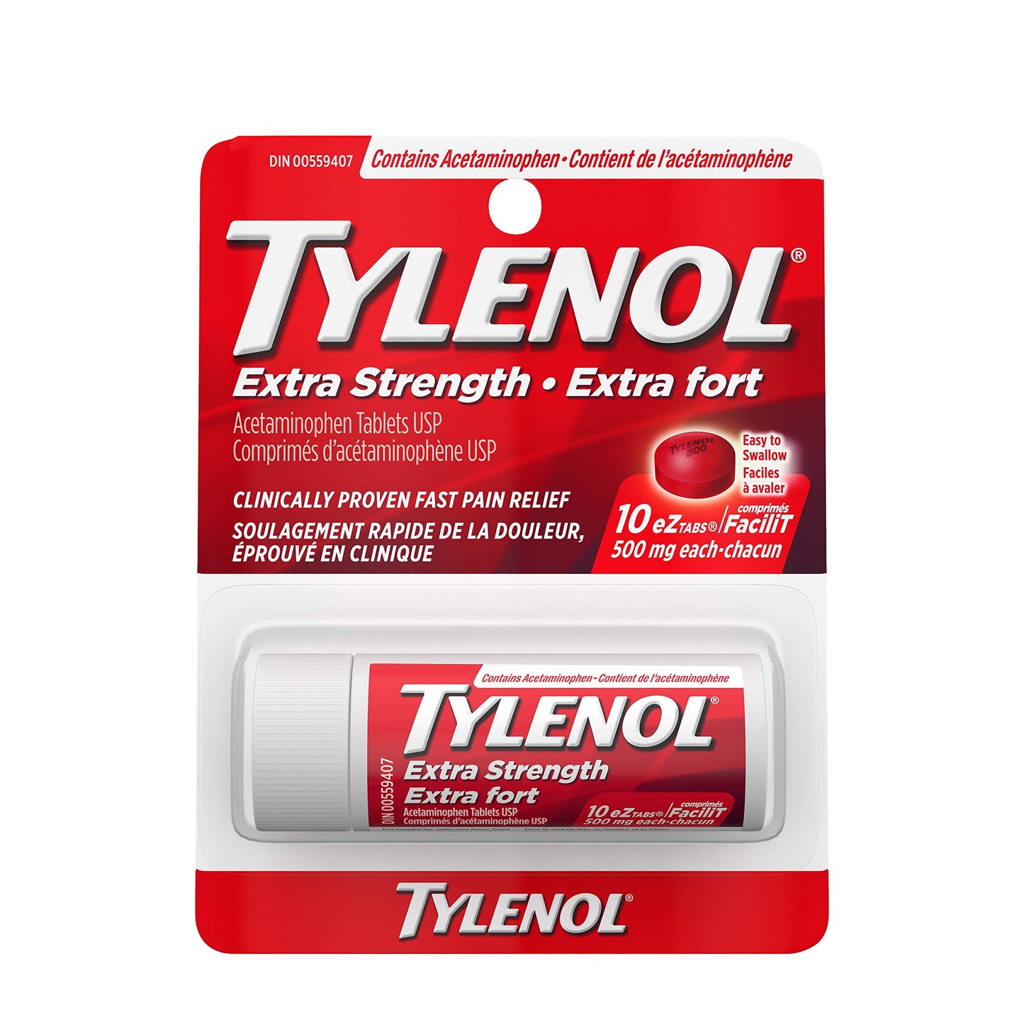 Tylenol Extra Strength Red Fast Release 10 Tablets