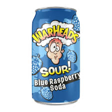 Warheads Sour Blue Razz Soda 355ml