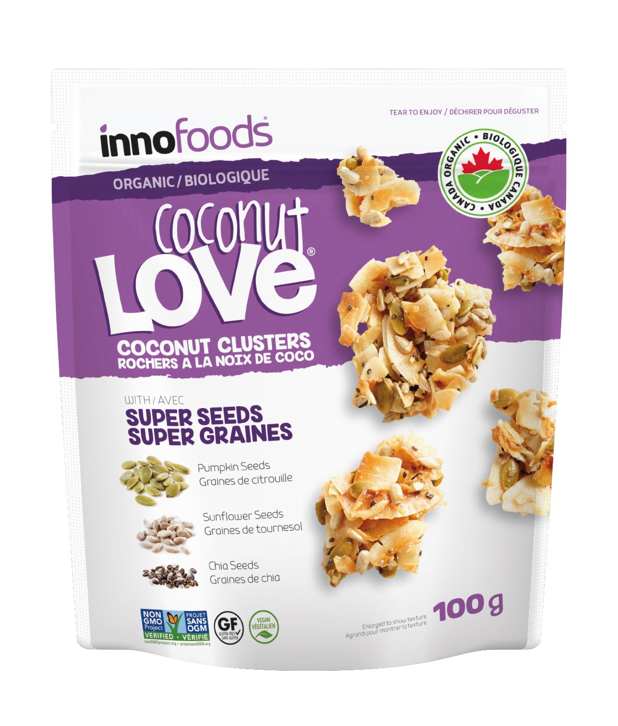 Inno Foods Organic COCONUT CLUSTER W/SUPER SEEDS 100g