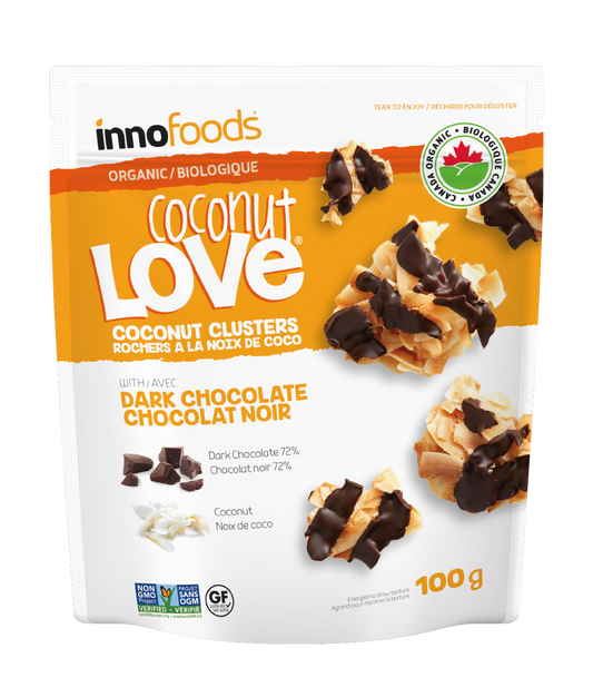 Inno Foods Organic Coconut Clusters With Dark Chocolate 100g