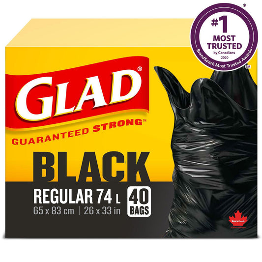 GLAD GARBAGE BAGS REGULAR BLK