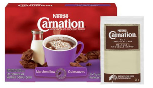 Nestle Carnation Marshmallow Hot Chocolate 10x25g per box