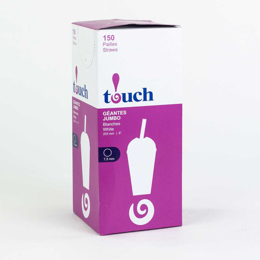Touch Large White Straws 150pk