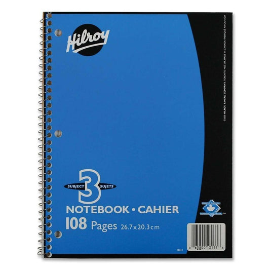 3 Subject Coil Book 108pgs