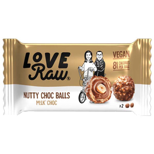 Love Raw Vegan Nutty Choc Balls Milk Chocolate British 28g